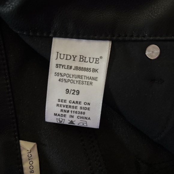 Judy Blue Black Bootcut Pants faux leather #NWT#slimming#Tummycontrol#trousers - Picture 5 of 8